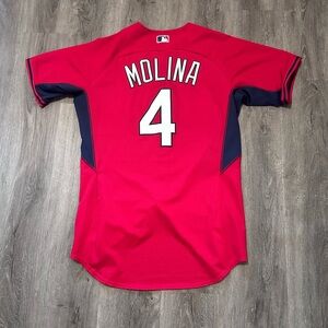 Majestic St. Louis Cardinals Molina Red MLB Baseball Jersey Size 44 Cool Base